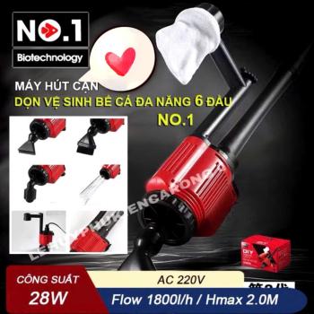 Máy Hút Cặn No1 Vệ Sinh Bể Cá Đa Năng 6 Đầu Công Suất 28w