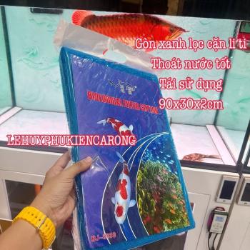 Bông Lọc Xanh 30x90x2cm Lọc Cặn Bẩn Li Ti, Thoát Nước Tốt Tái Sử Dụng Giành Cho Hồ Cá