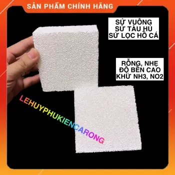 Vật Liệu Lọc Bể Cá - Sứ Vuông - Sứ Tàu Hủ - Kích Thước 10x10x5cm