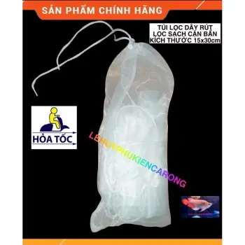 Túi Lọc Hồ Cá, Túi Lưới Lọc Dây Rút Bể Cá Chống Tràn Kích Thước 15x30cm