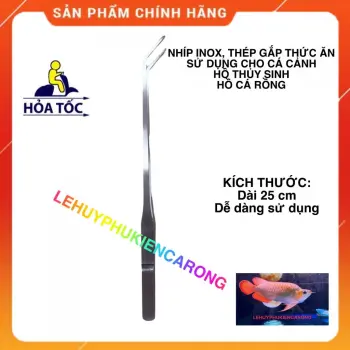 Nhíp inox cong Trồng Cây Thuỷ sinh, Gắp Thức Ăn Bể Cá Kích Thước 25cm