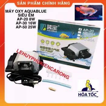 Máy Sủi Oxy AquaBlue AP-20 8W, AP-30 16W, AP-50 25W + tặng kèm 2 mét dây + 2 cục sủi 2 chia nhựa