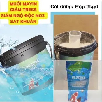 Muối MAYIN Sát Khuẩn, Giảm Ngộ Độc, Giảm Stress Cho Cá Gói 600g, Hộp 2.6kg