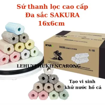 Sứ Thanh Lọc Bể Cá Cảnh SAKURA Đa Sắc 5 Màu Kích Thước 16x6cm