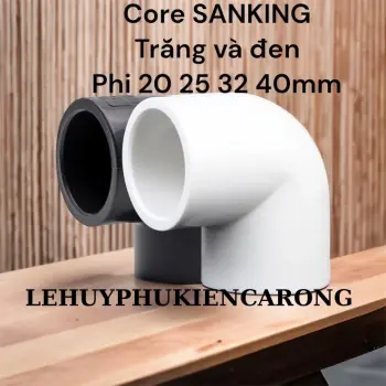 Cút Vuông, Core 90 Độ SanKing Đen Và Trắng Phi 20 25 32 40mm Chuyên Dùng Cho Hồ Cá