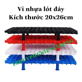 Vỉ Nhựa Caro Lót Đáy, Làm Nắp, Vách Ngăn Hồ Cá Kích Thước 20x26cm (Bao Gồm 5 chân)