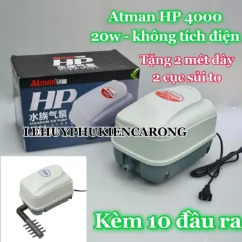 Máy Sủi Oxy ATMAN HP 4000 20W Tặng Kèm 2 mét dây + 2 cục sủi to Giành Cho Hồ Cá