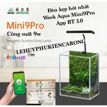 Đèn Kẹp Week Aqua MINI9Pro - WRGB + UV - APP Công Suất 9w Giành Cho Hồ Cá