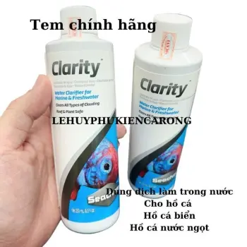Seachem Clarity Tem Chính Hãng Dung Dịch Lắng Đục Làm Trong Nước Hồ Cá Biển Và Nước Ngọt Của Mỹ
