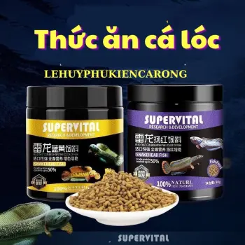 Thức Ăn Cá Lóc Giúp Lên Màu Sắc Bóng Vảy Sung Khỏe SUPERVITAL Hủ 80g