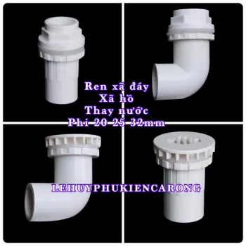 Ren Trong Ngoài, Nối Ren, Xã Đáy , Hút Đáy Màu Trắng Phụ Kiện Giành Cho Hồ Cá Phi 20 25 32mm