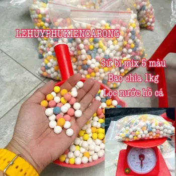 Sứ Bi Mix Màu - Vật Liệu Lọc Cho Bể Cá Cảnh Bao Chia 1Kg
