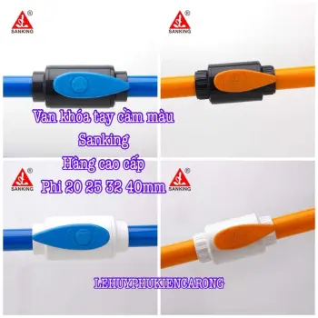 Van Khóa SANKING Màu Trắng Và Đen Tay Cam Màu Cam Phi 20 25 32 40mm Giành Cho Hồ Cá