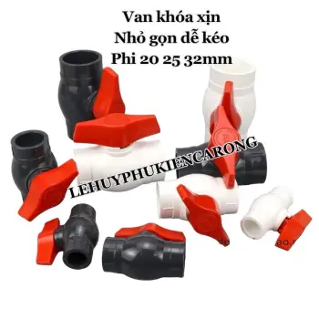 Van Khóa Màu Trắng Và Màu Đen Xịn Phi 20 25 32mm Giành Cho Bể Cá
