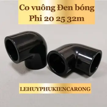 Cút Vuông, Core 90 Độ Màu Đen Bóng Phi 20 25 32mm Chuyên Dùng Cho Hồ Cá