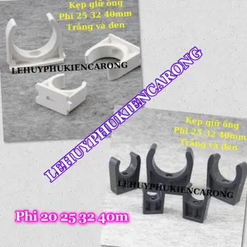 Kẹp Giữ Ống Màu Trắng Và Màu Đen Phi 20 25 32 40mm Giành Cho Bể Cá