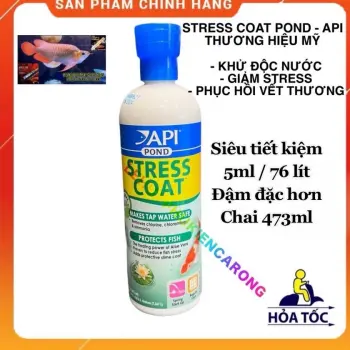 STRESS COAT POND Và Thường Giảm Stress, Xử Lý Nước, Khử Clo Cho Bể Cá Cảnh, Chai 473ml Chính Hãng API MỸ