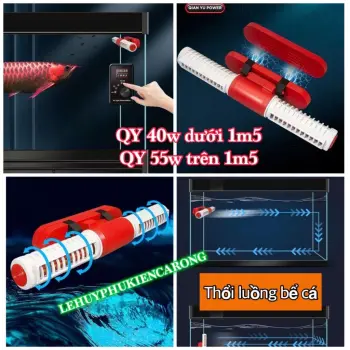 Thổi Luồng QY Công suất 40w 50w Chỉnh Mạnh Nhẹ, Chỉnh Dạng Sóng, Chỉnh Cho Ăn 10p Tự Bật Lại Giành Cho Bể Cá