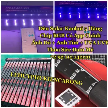 Đèn Solar Kaokui 5 Hàng Chip RGB Có App Easycon Chỉnh Ánh Đỏ + Anh Tím + UVA UVB Kích Thước 75 95 115 145cm Cho Hồ Cá