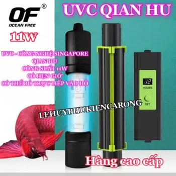 ĐÈN UV QIANHU CÔNG NGHỆ SINGAPORE CÓ VỎ BỌC (CÓ THỂ CHO VÀO HỒ CÁ + HẸN GIỜ CAO CẤP) CÔNG SUẤT 11W GIÀNH CHO