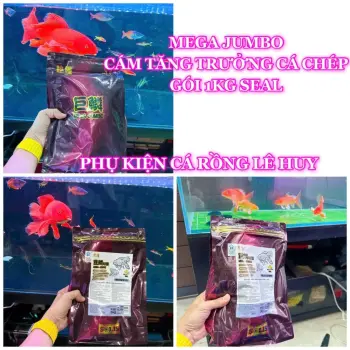 Thức Ăn Cá Mega Jumbo - Cám Tăng Trưởng Cho Cá Chép Phi Tầng, Chép Koi, Các Dòng Chép Gói 1Kg Seal Chính Hãng