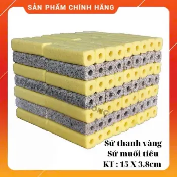 Sứ Thanh Muối Tiêu - Sứ Thanh Vàng - Sứ Mè Đen Lọc Bể Cá Size 15x3.8cm (thùng 100 Thanh)