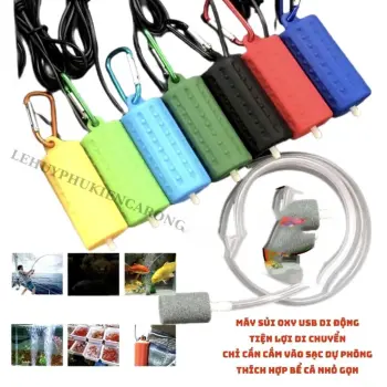Máy Sủi Oxy USB Mini Siêu Êm Nhiều Màu - Tiện Lợi Đa Chức Năng Cổng Sạc 5v 1 Vòi Giành Cho Bể Cá