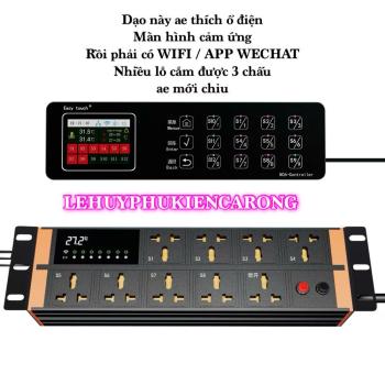 Ổ Điện Aquarium 9 Lỗ Cắm Chuyên Dụng Cho Hồ Cá - Tích Hợp WiFi APP WECHAT - Màn Hình Cảm Ứng + Tặng Kèm Ổ 3 Chấu