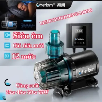 Bơm Bể Cá Cherlam Điểu Khiển Siêu Êm Cải Tiến Mới Chỉnh 12 Mức Tiết Kiệm Điện Giành Cho Bể Cá