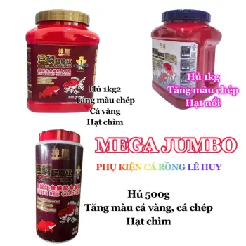 Cám Tăng Màu Cá Vàng, Cá Chép Mega Jumbo Hạt Chìm - Hạt Nổi Hàng CTY Giành Cho Bể Cá